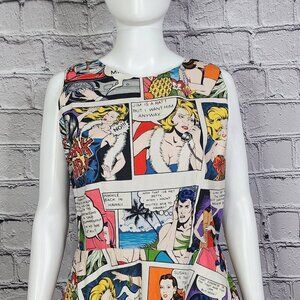 Hemet Comic Strip Skater Dress, Women's Large